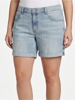 Eddie Bauer Light Blue Roll-Cuff Denim Shorts